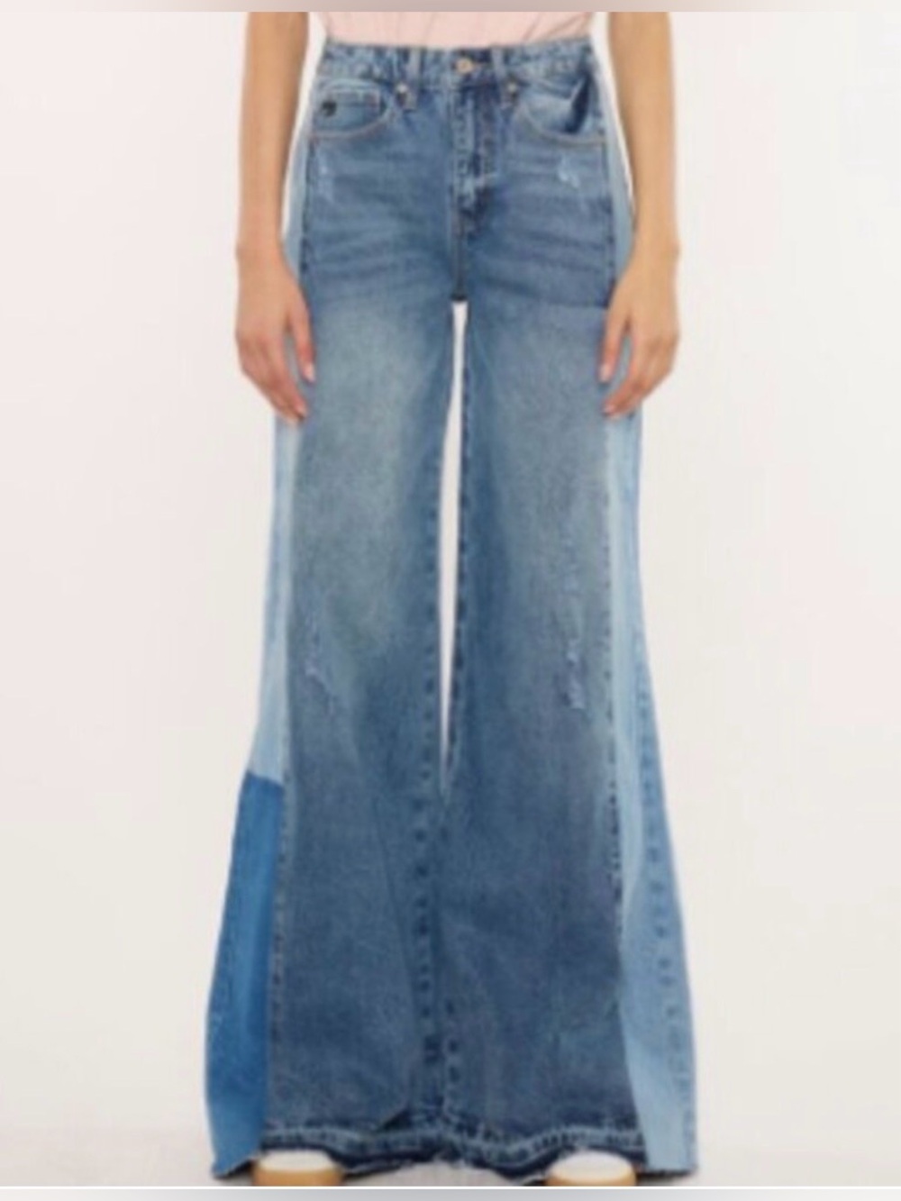 KanCan Extra-Wide Leg Medium Wash High Rise Jeans Size 15 x 34” NWT - Picture 2 of 15